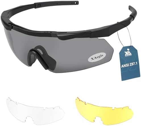 xaegistac Tactical Eyewear 3 Interchangeable Lenses Outdoor Unise...