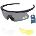 XAegis Tactical Military Goggles 3 Interchangeable Lenses, Outdoor Antifog Safety Glasses & Hard Shell Case - Unisex Shooting Glasses Cycling, Driving, Hiking,Fishing, Hunting - Black Frame