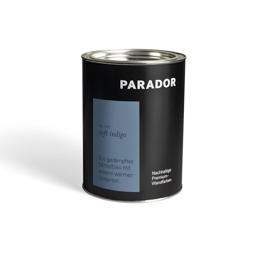 Parador Wandfarbe Soft Indigo blau taubenblau 2,5 L - nachhaltige Premium Innenfarbe matt - hohe Deckkraft tropffest spritzfest ergiebig schnelltrocknend geruchsneutral vegan