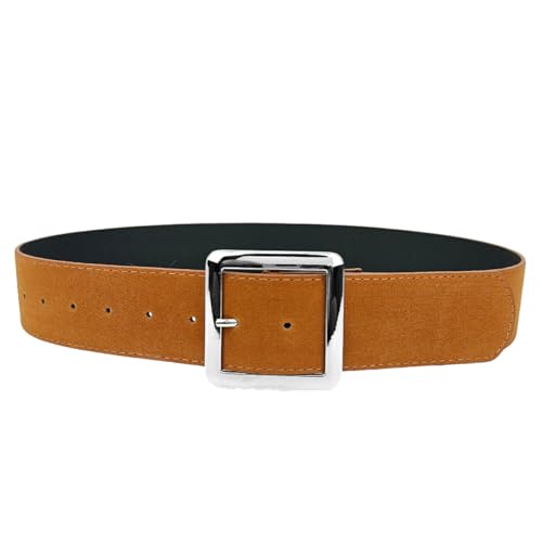 Women's Wide Faux Leather Waist Belt Waistband with Square Buckle for Dresses and Coats Fashionable Full of Durability