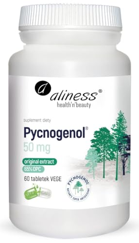Aliness Pycnogenol 50mg Extract 65% Nahrungsergänzungsmittel mit Pflanzenextrakten 60 tabletten