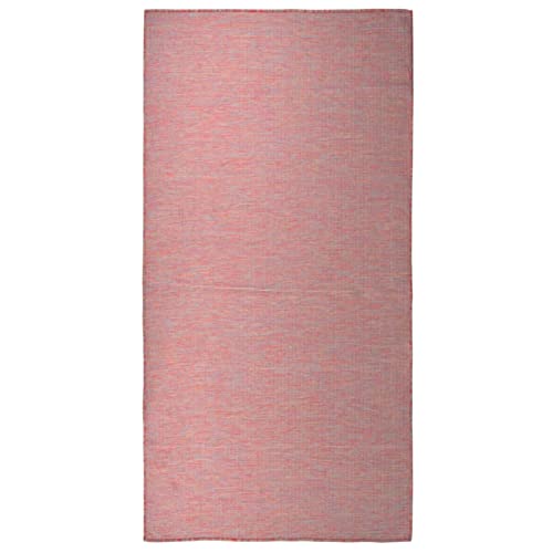 Camerina Outdoor-Teppich Flachgewebe 100x200 cm Rot KüChenteppich LäUfer Vorraum Teppich LäUfer...