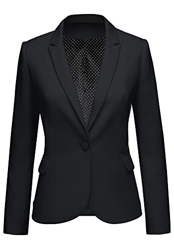 LookbookStore Womens Notched Lapel Pockets Button Work Office Blazer Jacket Suit