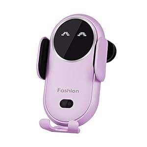 Wireless Car Charger, Phone Mount for Car Wireless Charger Smart Sensor Air Vent, Automatic Clamping Phone Holder Compatible with iPhone 14/13/12/11//XS/XR/8, Samsung S22/S21/S20/Note 20, etc(Purple)…