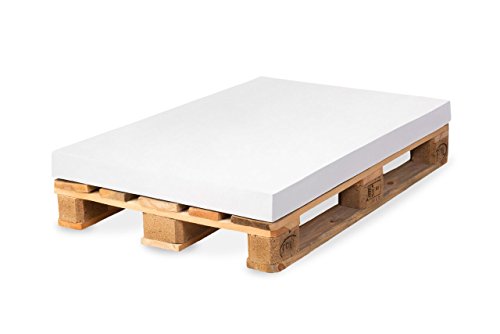 TexDeko Palettenkissen Schaumstoff 120x80x12cm Härtegrad RG 22 Mittelhart gemütliches Matratzenkissen ÖKO-TEX Zertifiziert Hundekissen Palettenauflage, Made in EU