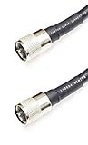 Custom Cable Connection 25 Foot UHF PL259 Male to UHF PL259 Male LMR400 Times Microwave 50 Ohm Coax Low Loss Antenna Cable for Ham Radio, WLAN, CB Radio and WiFi Antenna Feeders