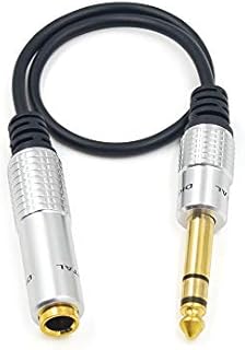 Maxhood 6.35mm (1/4 inch) Stereo Male Plug to 6.35mm Female 1/4" TRS Jack Audio Cable Stereo Cord, Headphone Guitar Extension Cable, 12inch / 30cm Length