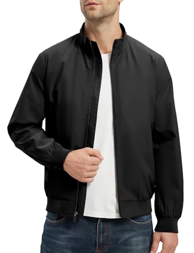 Rdruko Men's Lightweight Jackets Casual Fall Stylish Windbreaker Light Dress Zip Up Coat with 3 Pockets2