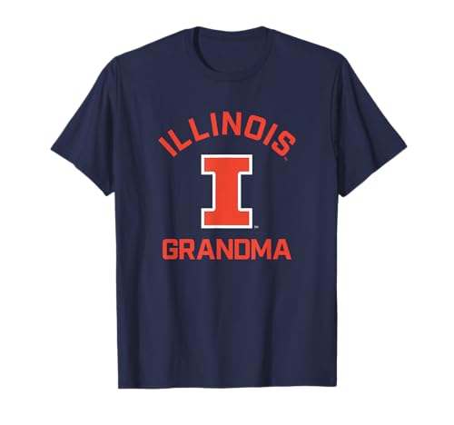 Campus Lab University of Illinois Fighting Illini Arched Grandma T-Shirt, Small, Blue