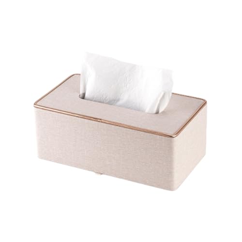 Mikankawa ティッシュケース おしゃれ ティッシュボックス レザー材質 25ｘ13.5ｘ9.4cm スムーズに引き出し 浸水防止 布 家庭用/車用/ホテル 北欧風 (真珠白)