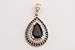 Turkish Handmade Jewelry Small Drop Shape Pear Cut Sapphire and Round Cut Topaz 925 Sterling Silver Jewelry Set Earrings,Pendant and Ring Size Option