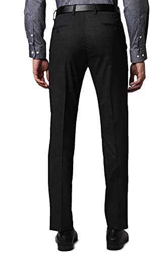 Image of Men Grey Solid Formal Trousers
