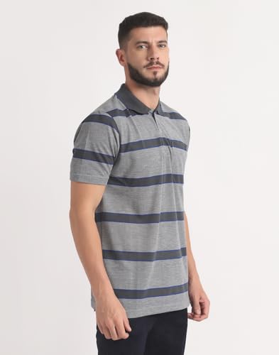 Image of INKKR Highflay Striped Men Regular Fit Polo Neck T-Shirt Combo