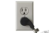Kabel SF 1 ft 16/3 AWG Ultra niski profil NEMA 5-15P kąt prosty do NEMA 5-15R przewód zasilający, czarny