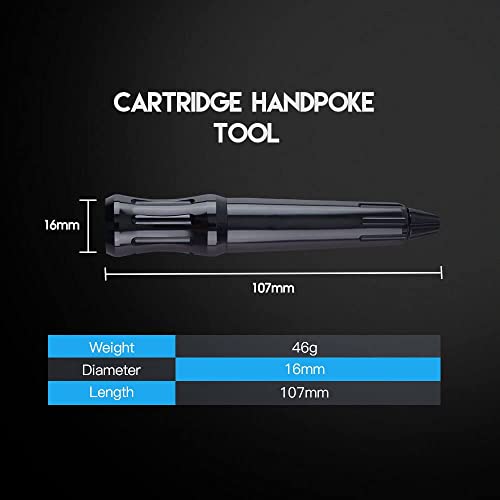 Denergy Tattoo Hand Poke a Stick Alloy Tattoo Cartridge Poke Pen Tool Beginner Diy Home Tattoo Supply (Black)