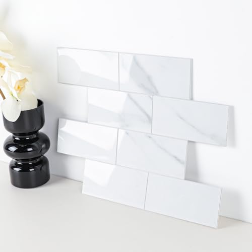 6-Sheet Peel and Stick Backsplash Tile, 12”x12” Self-Adhesive Waterproof Subway