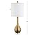 JONATHAN Y JYL5010A Dylan 25" Metal/Crystal Teardrop LED Table Lamp Contemporary Transitional Bedside Desk Nightstand Lamp for Bedroom Living Room Office College Bookcase, Brass Gold