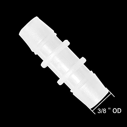 Anptght Plastic Hose Barb Fitting 3/8" X 3/8" Pipe Connectors Joint Splicer Mender Adapter Union For Aquarium Household Adapters Fuel Gas Liquid Air (Pack Of 5) #TOP1