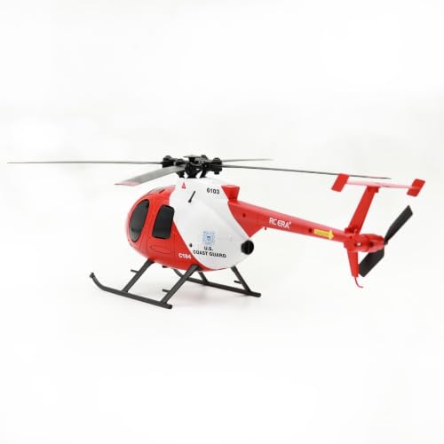 Image of RC ERA C184 MD500 100 Size RC Helicopter 4CH, 6-Axis Gyroscope RTF With Optical Sensor & Upgraded Transmitter - Remote Control Electric Helicopter Outdoor For Adults & Beginners (ERA-C184-RW (Coast Guard))