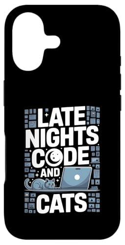 Late Nights Code And Cats �v���O���}�[ �L�D�� �X�}�z�P�[�X iPhone 17 �p