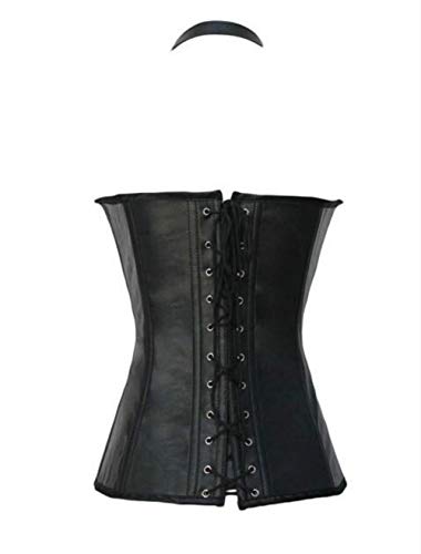 KUOSE Damen Vollbrust Lackleder Korsett Corsagentop Bustier Korsage Shirt – Bild 4