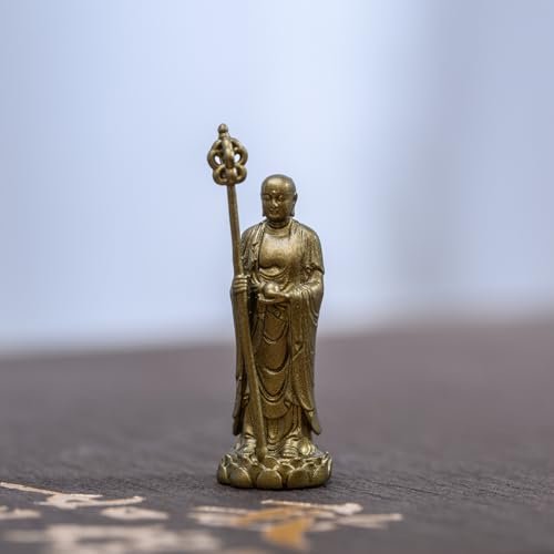 Figura Decorativa Mini Buda Ksitigarbha de Latón miniatura 3
