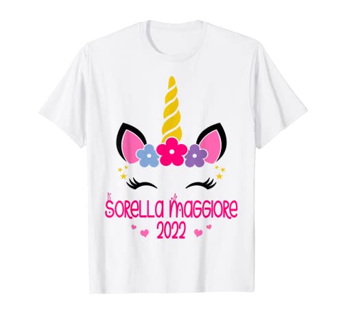 Sorella Maggiore 2022 Camiseta Anunciar Embarazo Unicornio Camiseta