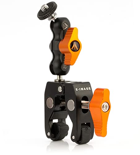 Image of E-Image EI-A52K 2.8'' Mini Friction Arm with EI-A05S Super Clamp | with 1 /4''-20 Thread 180 Adjustable Arm | for DSLR /Camera Rig /Tripod /Photography Studio | Payload 1.5kg, Black