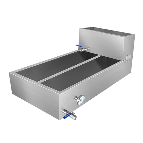 Image of 48x24x18.5 Inch Maple Syrup Evaporator Pan, 304 Stainless Steel with 2 Valves & 1 Thermometer & 1 Divided Pan for Efficient Boiling