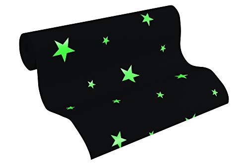 A.S. Création Vliestapete Day & Night glow in the dark Tapete leuchtet im Dunkeln 10,05 m x 0,53 m grau Made in Germany 324403 32440-3