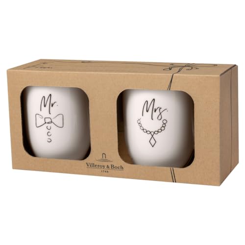 Villeroy & Boch - Statement Mug Set Mr and Mrs 2 pcs, 280ml, Premium Porcelain, White, Medium - Image 4