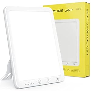 SAD-lamp, Husgw lichttherapielamp, 10000 lux, SAD-ledverlichting met 5 helderheidsmodi, 180° verstelbare hoek, draagbare natuurlijke zonlichtlamp met geheugenfunctie voor thuis/kantoorgebruik.