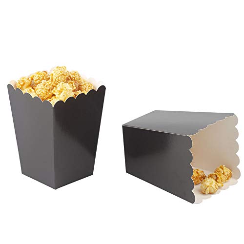 Image of We Moment Black Popcorn Boxes Cardboard Container For Party Supplies,Pack of 36