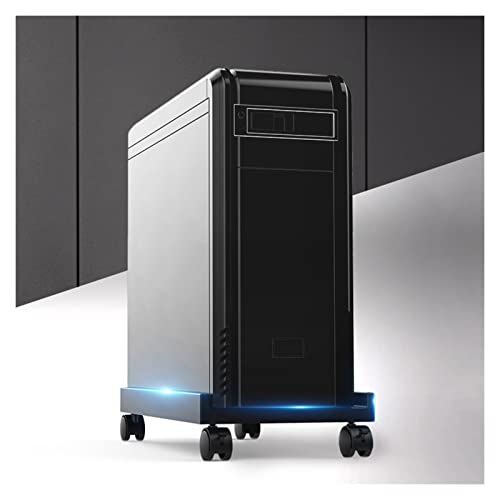 Soporte para CPU en forma de carrito con ruedas, soporte móvil para torre de computadora, base para CPU con laterales protectores, 4 ruedas giratorias miniatura 5