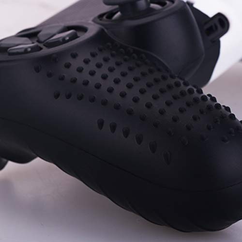 Yorha Studded Dots Silicone Rubber Gel Customizing Cover For Sony Ps4/Slim/Pro Dualshock 4 Controller X 1(Black&White) With Pro Thumb Grips X 8 #TOP5