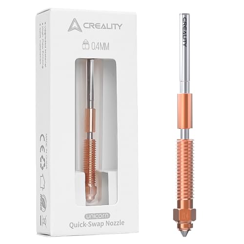Creality Official K1C/ K1 SE Nozzle 0.4mm 1PCS Quick-Swap 3D Printer Nozzle Kit Copper Alloy and Hardened Steel Nozzle Suitable for Creality K1C K1 SE K2 SE Ender 3 V3 Ender 3 V3 Plus