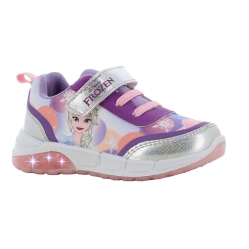 Leomil Frozen Zapatos Elsa Zapatos con Luces niñas 26, Ideal para la Escuela y el Tiempo Libre, Multicolor