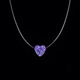 Female Transparent Fishing Line Necklace Invisible Chain Small Love Necklace Women Resin Heart Choke