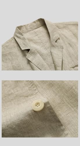 Blazer lin homme décontracté veste ajustée manches longues chic - 4