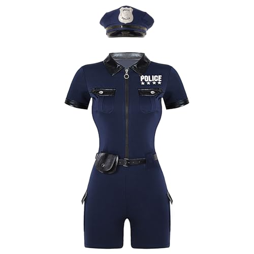 Costume policière adulte pour fête de carnaval et soirée clubwear à thème