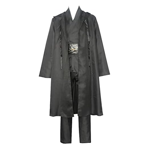 QYIFIRST Star Darth Anakin Disfraz de caballero Suit Halloween Cosplay Disfraz Negro Hombre XXL