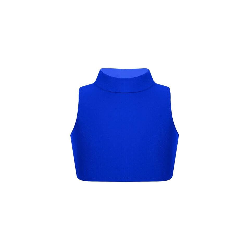 Image of Gum & Berries Girls Turtle Neck Crop Sleeveless Vest Tank Top Lightweight Disco Dance,