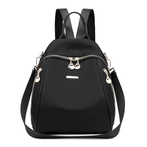 Sac à dos femme noir étanche et multipoches pour voyage et école