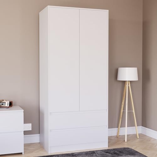 Vida Designs Denver 2 Door Wardrobe With 2 Drawers, Modren Bedroom Furniture...