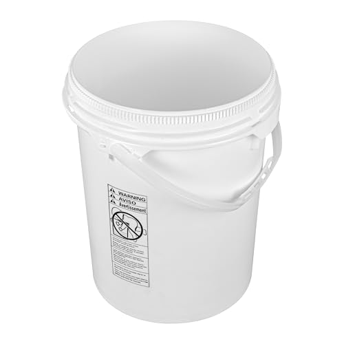 Image of Restaurantware-Met Lux 5 Gallon UN Rated Pail, 1 Screw Top Bucket - Lid Sold Separately, Airtight Seal, White Plastic Screw Top Pail, Multipurpose, Ideal for Storing Pet Food, Cereal, and Grain