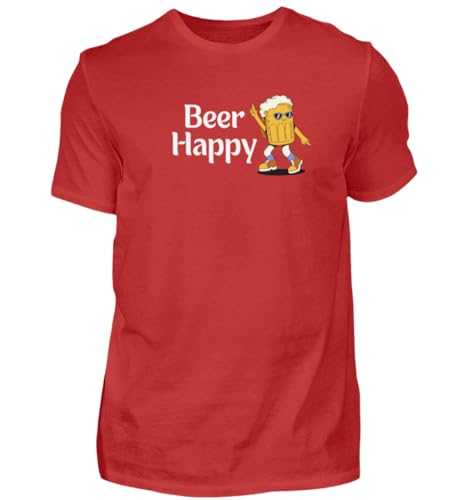 T-shirt Beer Happy Bier Party rouge XS pour homme amateur de bière