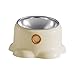 IEUDNS Tilted Cat Feeder Bowl Feeding Dish Home Indoor Outdoor Backyard Removable Stainless Steel Bowl Food Dispenser for Puppy Pets, Vanilla Brown