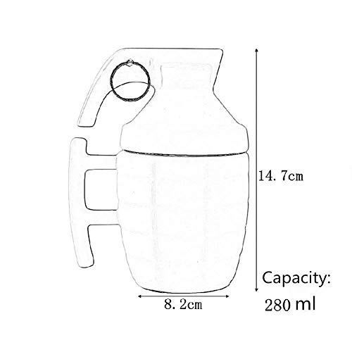 280ml Grenade Céramique Mug avec couvercle nouveauté tasse de café by Ailiebhaus