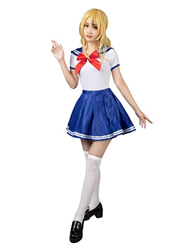 Cosfun Best Sailor Cosplay Tsukino Usagi Serena Sailor Suit Dress mp004261 (Women L)