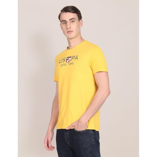 Image of U.S. Polo ASSN. Men's Cotton Regular Fit Crew Neck Brand Print T-Shirt